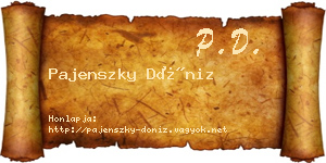 Pajenszky Döniz névjegykártya